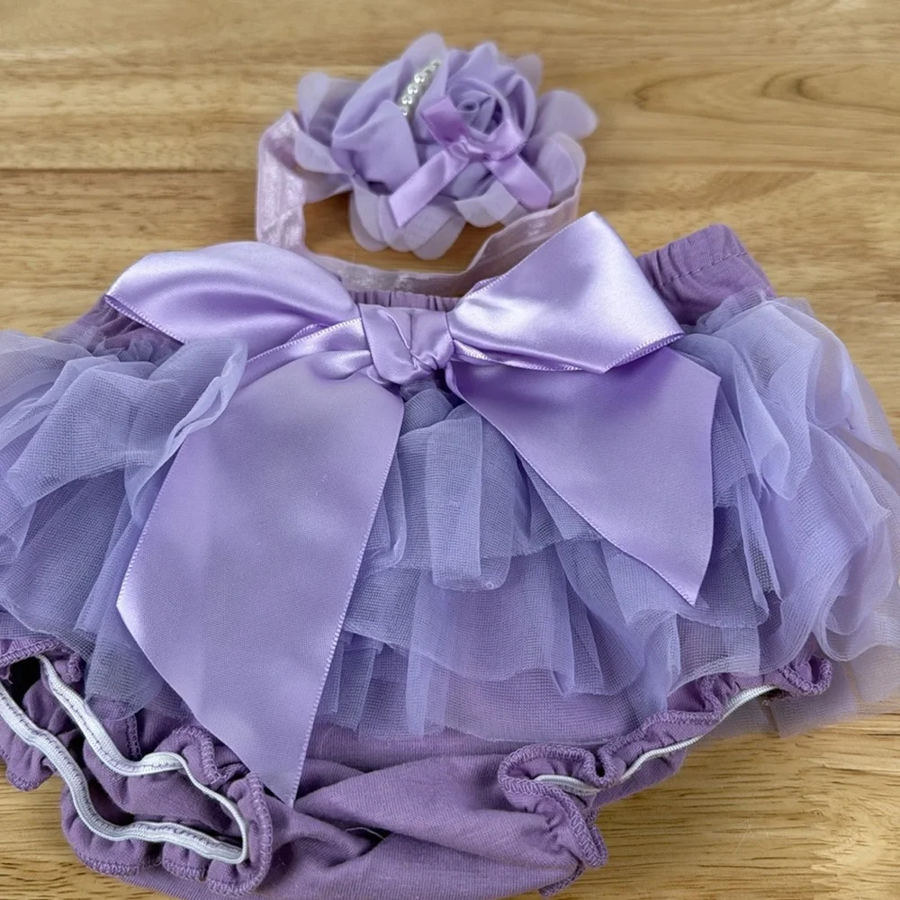 Baby Lavender Tutu Bloomers and Headband Set